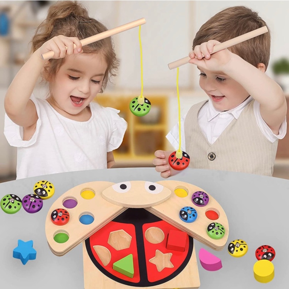 Wooden Magnetic Fishing Game Montessori Toy for Preschool Toddlers Lil Kids NEW